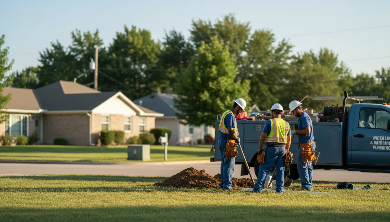 Residential water line and bathroom plumbing service in Menlo, IA